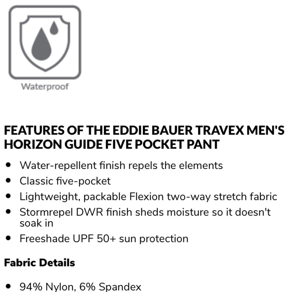 BLACK—Eddie Bauer Travex pants EUC - Picture 6 of 7